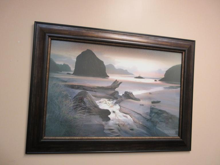 Wall Art, (2) Beach Landscapes, 36.5"x37" and 43.5"x32.75"- Auction Item