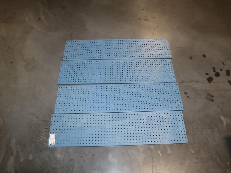 (4) Blue Steel Pegboards 12" x 48"- Auction Item