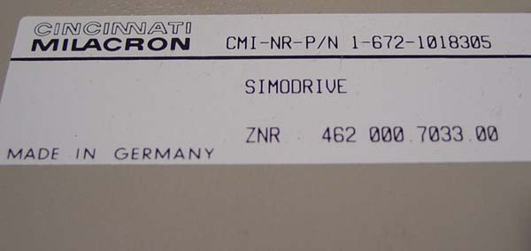 Cincinnati Milacron Regen Resistor 1-672-1018305, Siemens G20 462 000 7033 00 AS Resistor