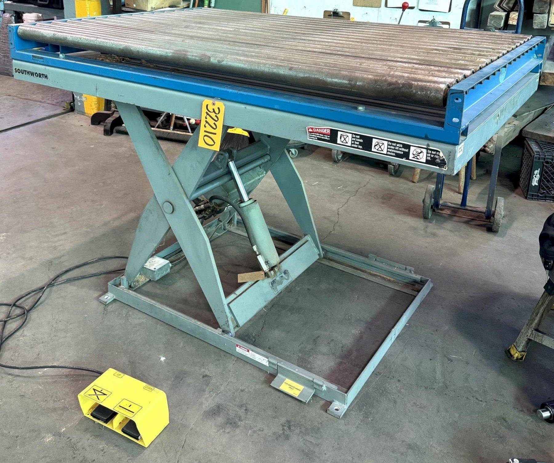 1700 Lb. Southworth Hydraulic Lift Table, 48" x 72" Top, 43" Raised, 1 Phase