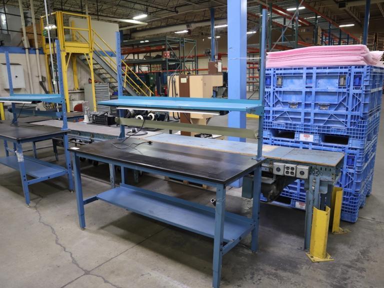 Work Bench Adjustable Height, Upper Shelf, Lower Shelf and Work Light- Auction Item