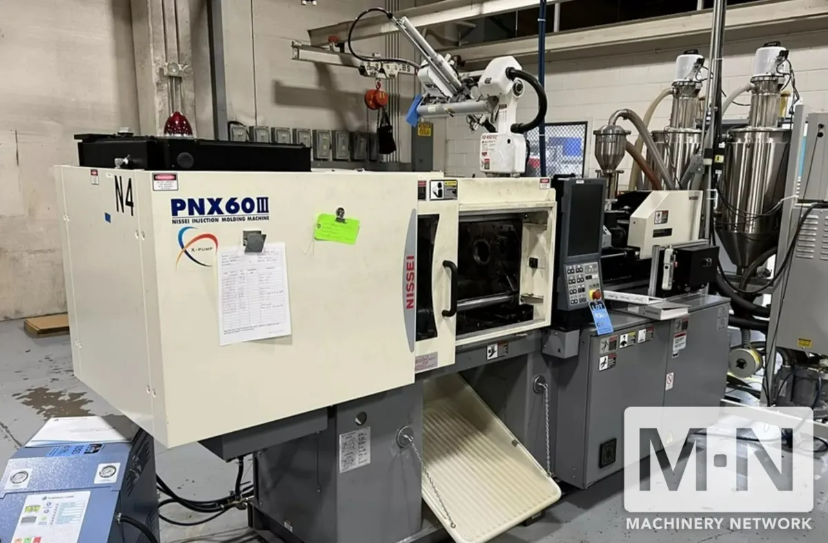 60 TON 1.2 OZ NISSEI MODEL PNX60III-5A INJECTION MOLDING MACHINE MFG 2020