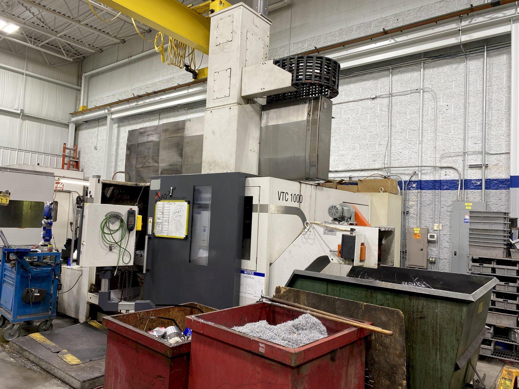 39" Gidding & Lewis, Model VTC-1000, NEW 2010, FIXED RAIL, RAM, 25 ATC, SIEMENS 840D CONTROL, PROBE, CHIP CONVEYOR