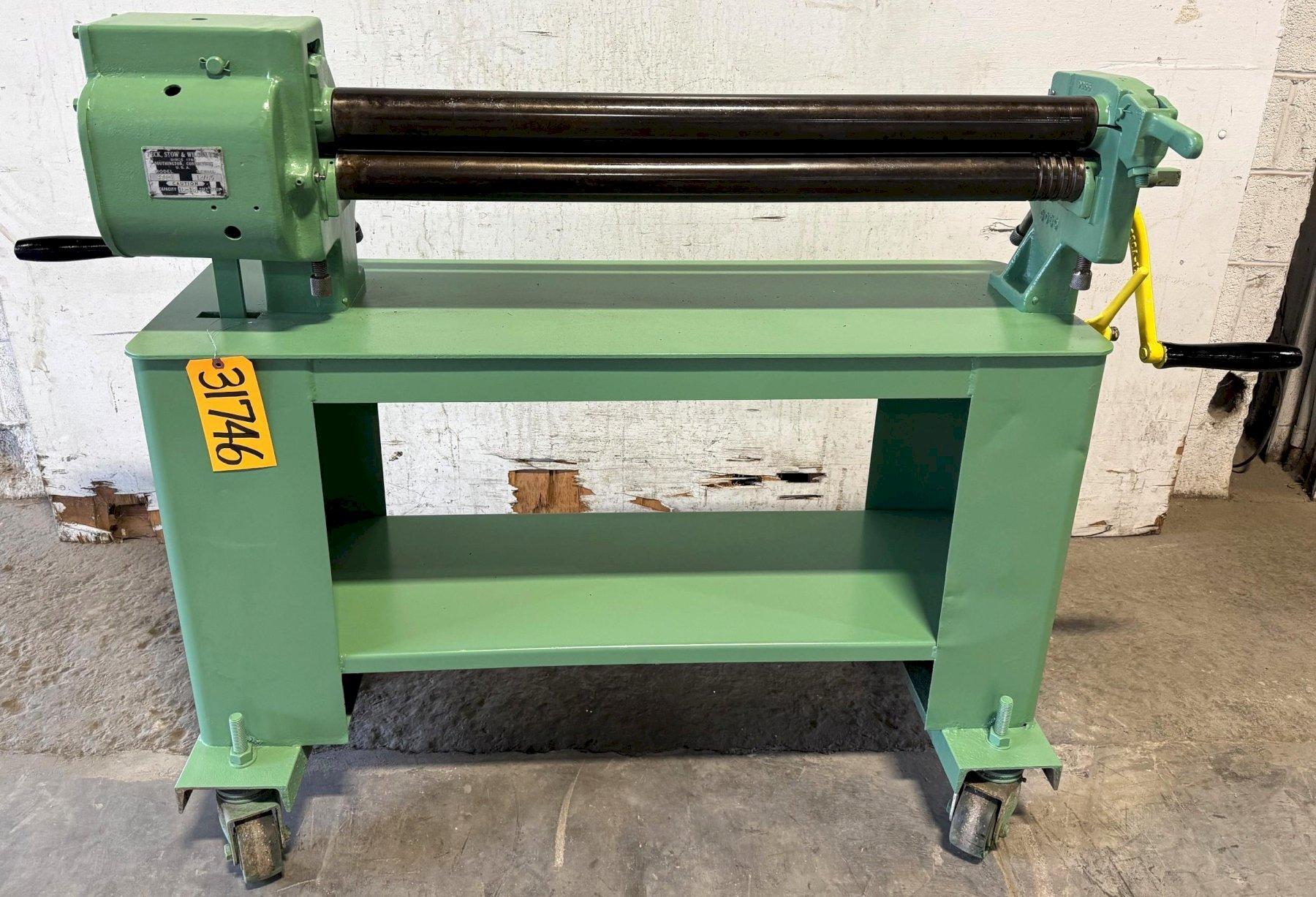36″ x 16-18 Ga. Pexto Roll 390-E, 2-1/2″ Dia. Rolls, Floor Stand, Nice