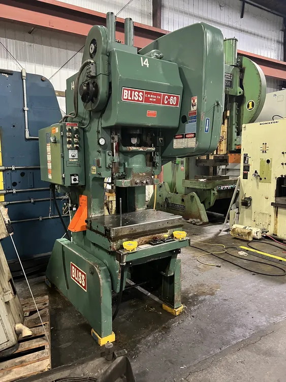 BLISS 60 TON OBI PRESS SN H70655, STK# 14163J
