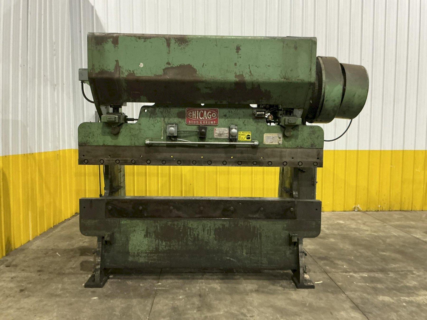 90 TON CHICAGO DREIS & KRUMP MODEL #68-L MECHANICAL AIR CLUTCH PRESS BRAKE : YOBRO 26509