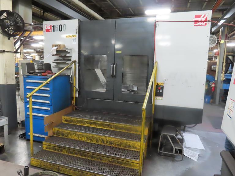 Haas EC-1600 CNC Horizontal Machining Center with Integrated 4th axis Rotary Table, 5th Axis Drive, Probing, and Thru-Spindle Coolant