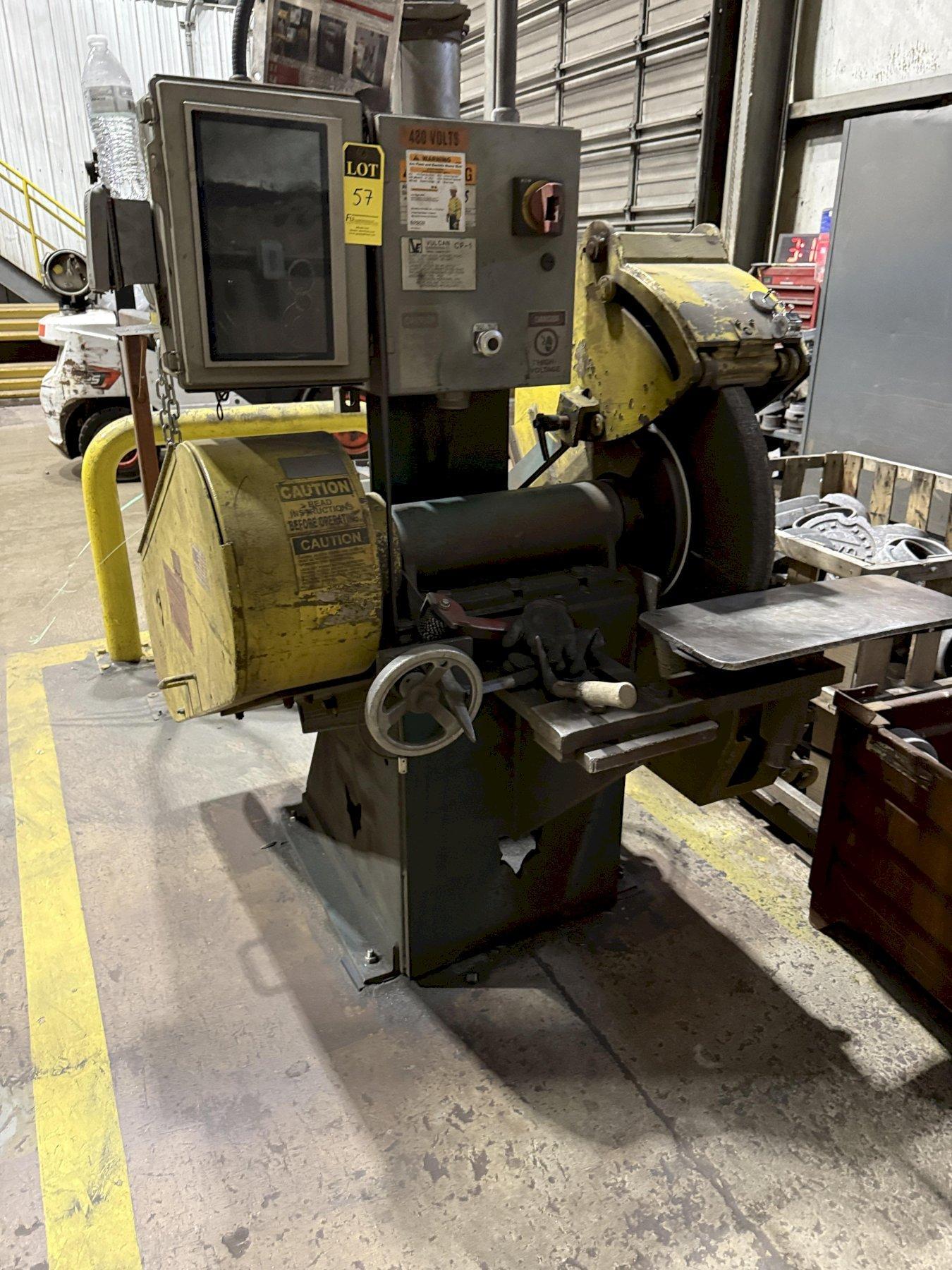 Fox model F10-00135-25 right hand 25hp single end snag grinder s/n 56718-2 with safety guard and disconnect