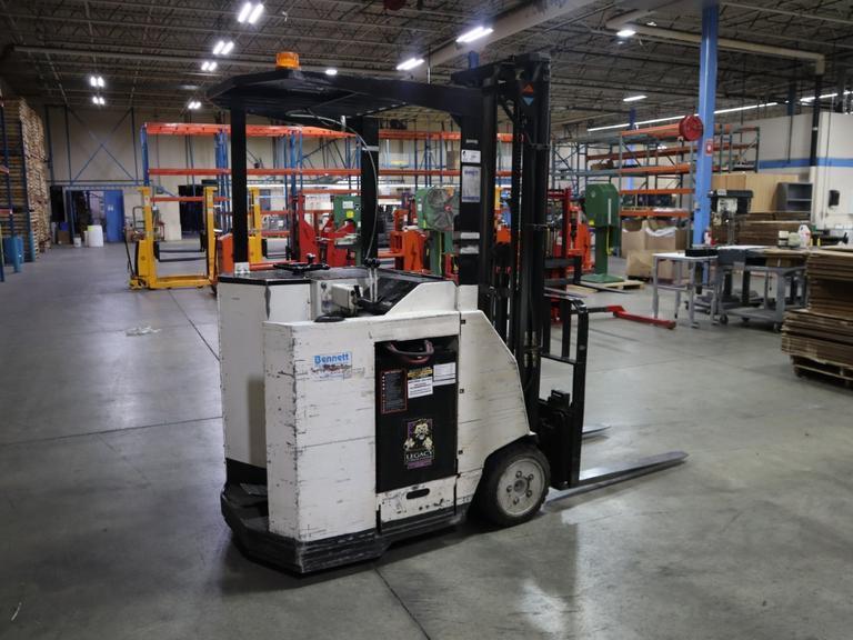 Baker CBR-FD Standing Electric Forklift 2550# Cap, Side Shift, Charger- Auction Item