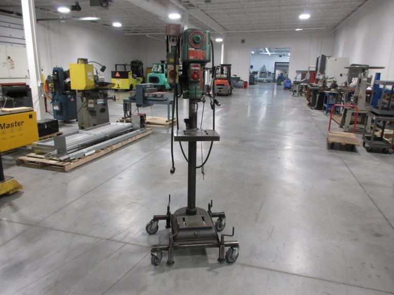 Powermatic Model 1150 15" Drill Press on Portable Rolling Stand, Wired Through Emerson VFD 120V Single Phase- Auction Item