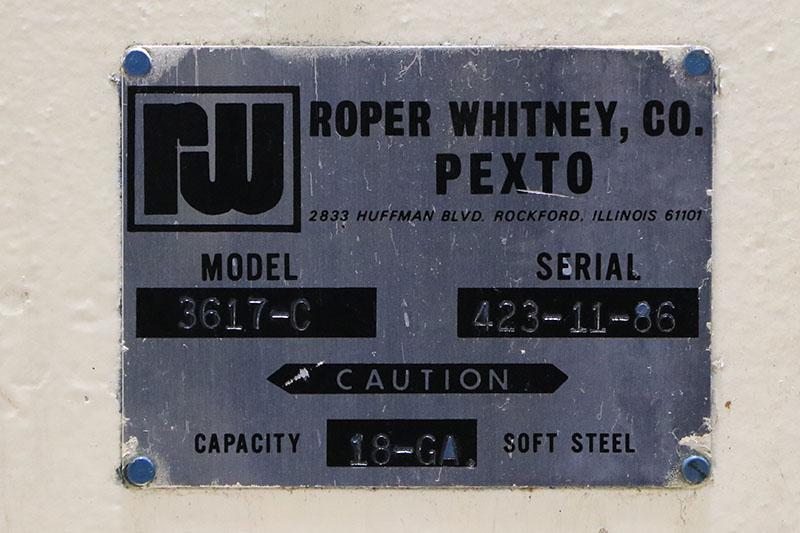 ROPER WHITNEY (PEXTO) Power Beading (Combination) Machine MODEL 3617-C