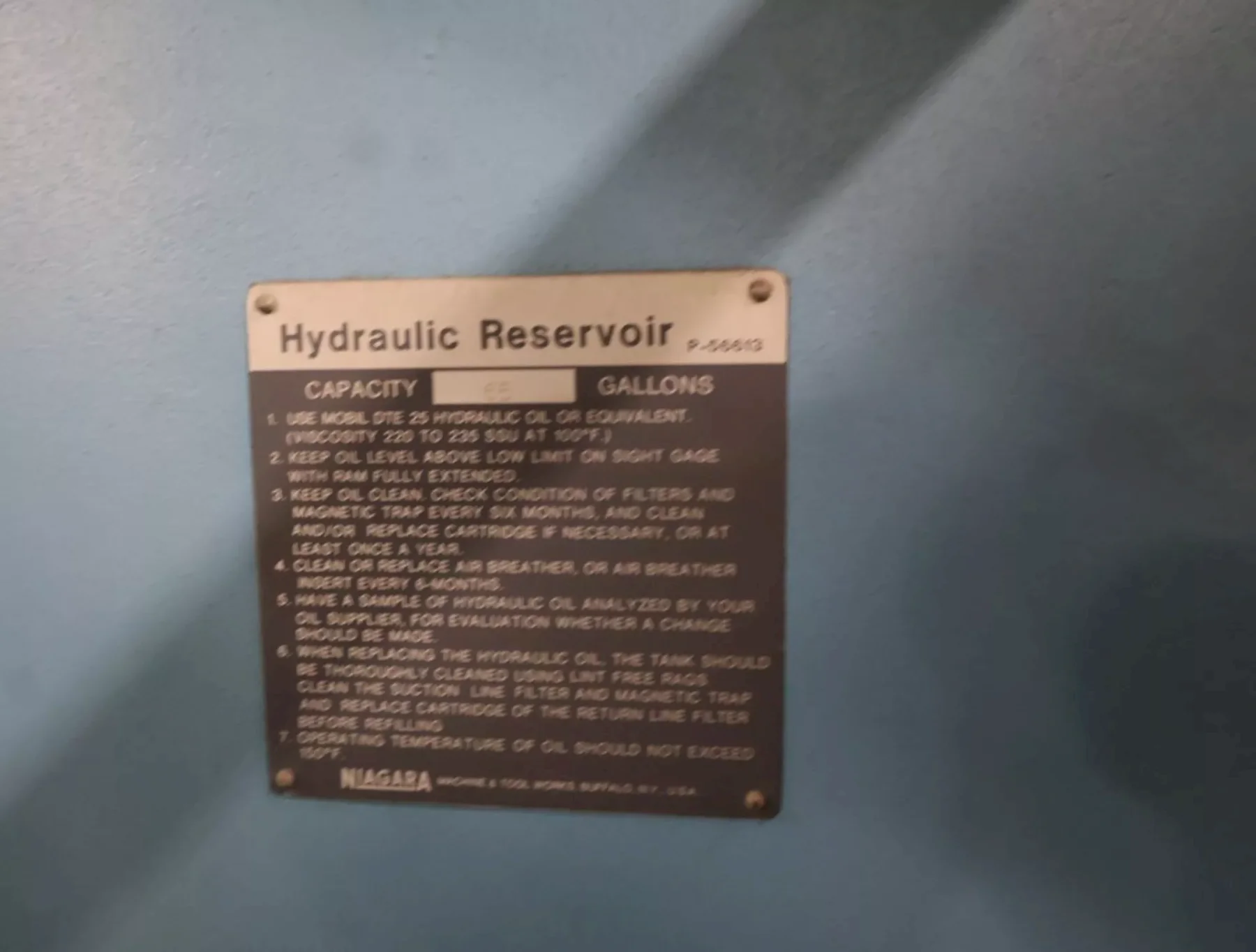 55 Ton x 8 Ft NIAGARA Hydraulic Press Brake, Model HD55-6-8