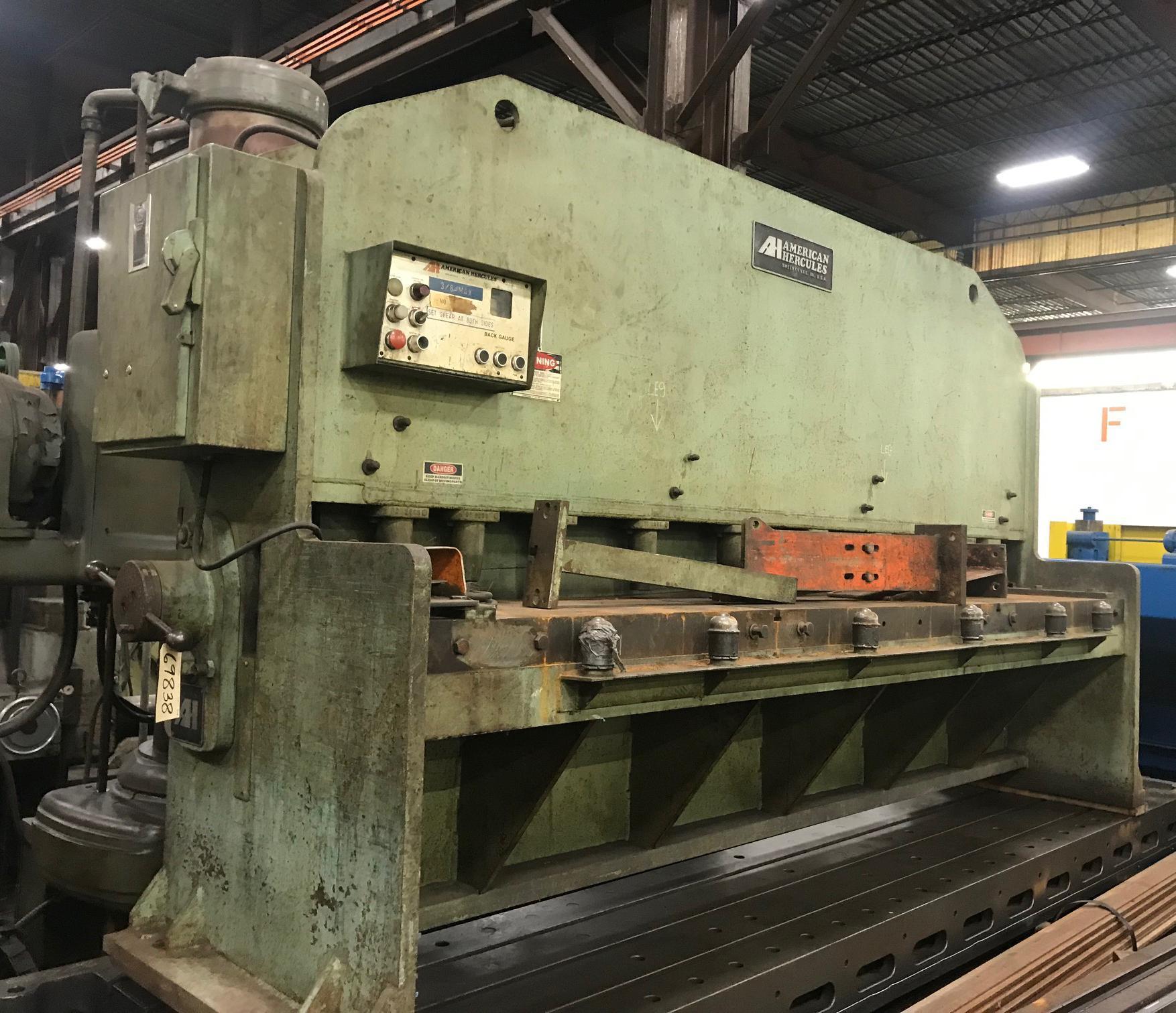10' X 3/8' AMERICAN HERCULES HYDRAULIC SHEAR: STOCK 69838