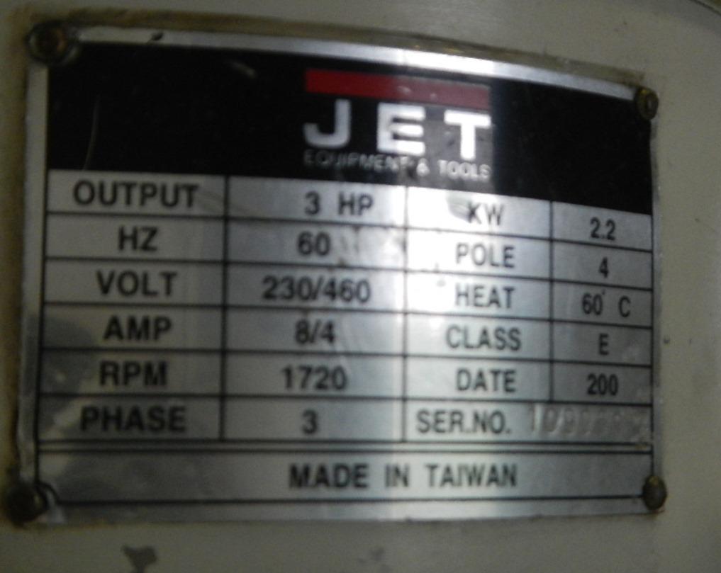 9" x 49" JET Vertical Milling Machine Model JTM-4VS,  3 HP