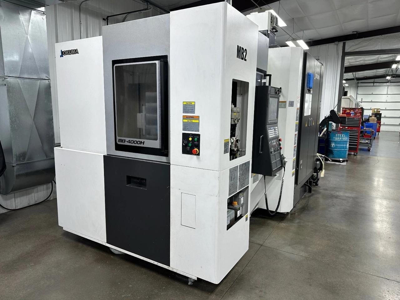 Okuma MB4000-H Horizontal Machining Center, 2017 – Renishaw Spindle Probe, Chip Conveyor