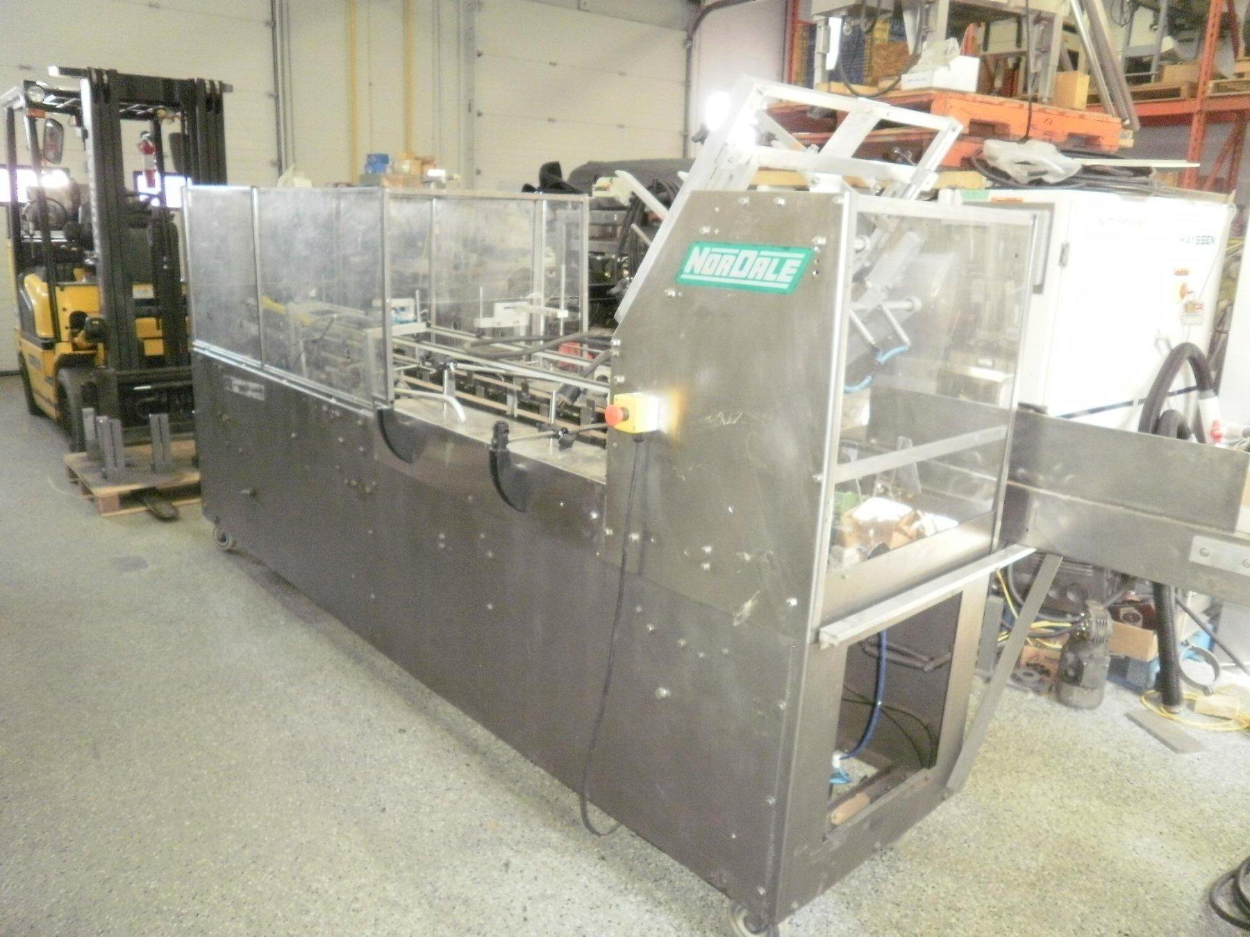 Nordale MK-500 Horizontal Cartoner – Manual Load, Hot Melt Closure, Compact Stainless Frame, Nordson Glue