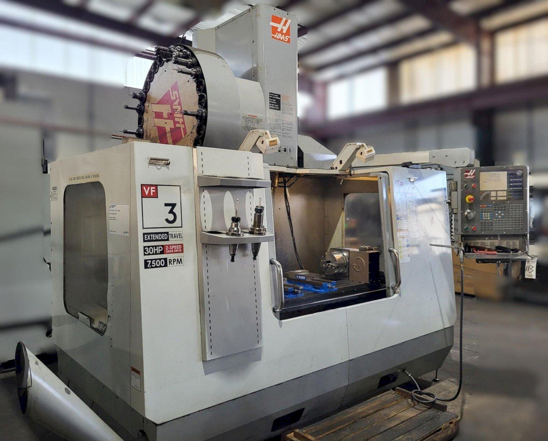 Haas VF-3YT 50 Taper CNC VMC, 2007 – 4-Axis, 30 ATC, 2-Speed Gearbox