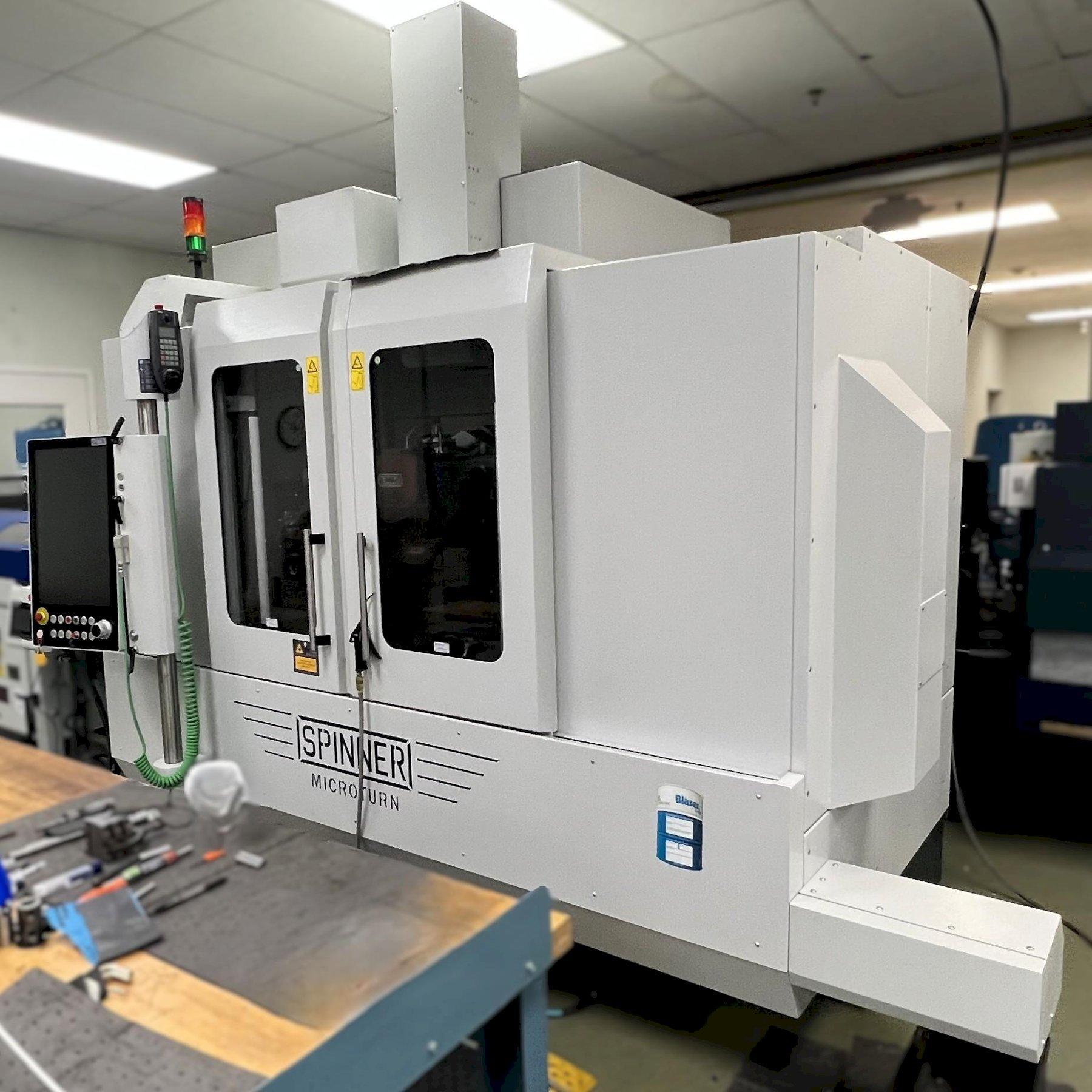 SPINNER MICROTURN 52 Ultra-Precision Turn-Mill-Center, dual spindles, dual spindle, 12-station turret with live-tools, full 5-axis, with a rotating 12,000 rpm B-axis milling spindle