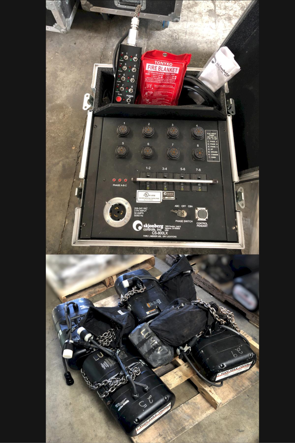 Skjonberg 8-Way Channel Hoist Controller CS-800LX including 1-Ton Hoists (qty 4)