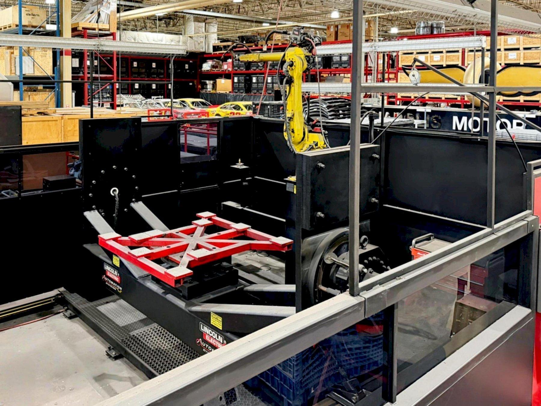 Lincoln Electric ArcMate 120iB/10L Drop-Center Weld Cell