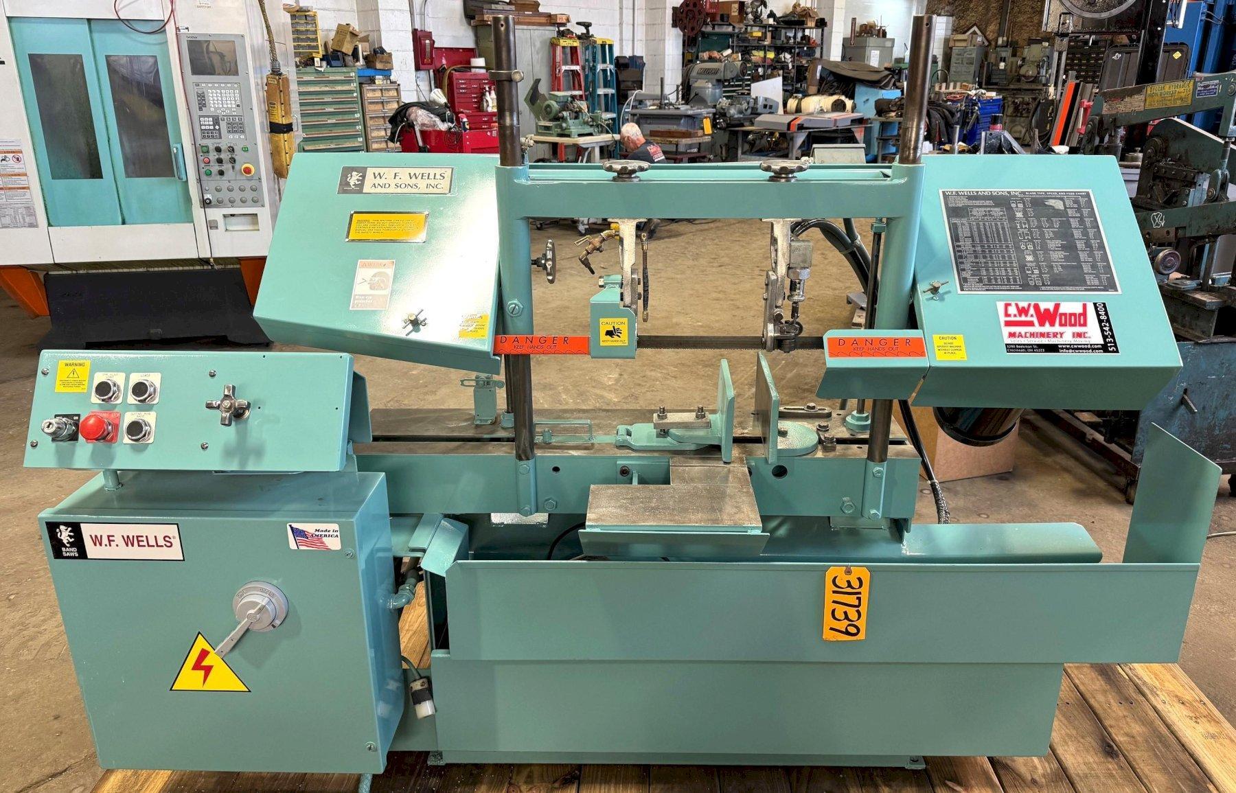 9″ x 18″ W.F. Wells Horizontal Band Saw W-9, Twin Post, 1″ Blade, 3 HP