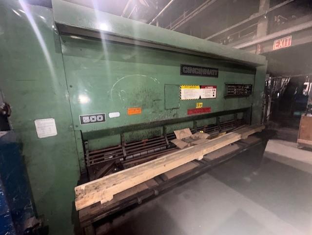 10' X 1/2" CINCINNATI HS500 HYDRAULIC SHEAR WITH FOPBG STOCK# 4474