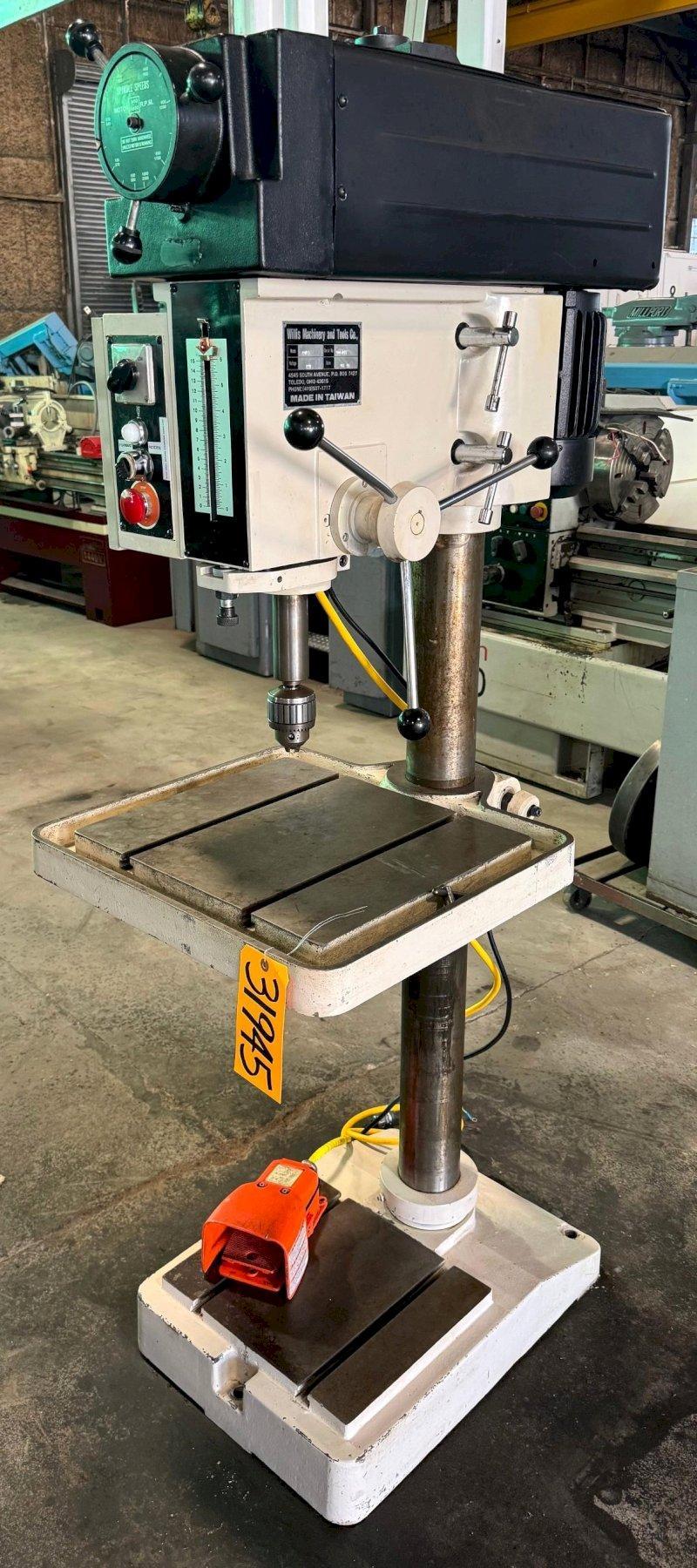 20" Willis Single Spindle Drill 20VS, V-Speed 150-2000 RPM, Floor, 2 HP