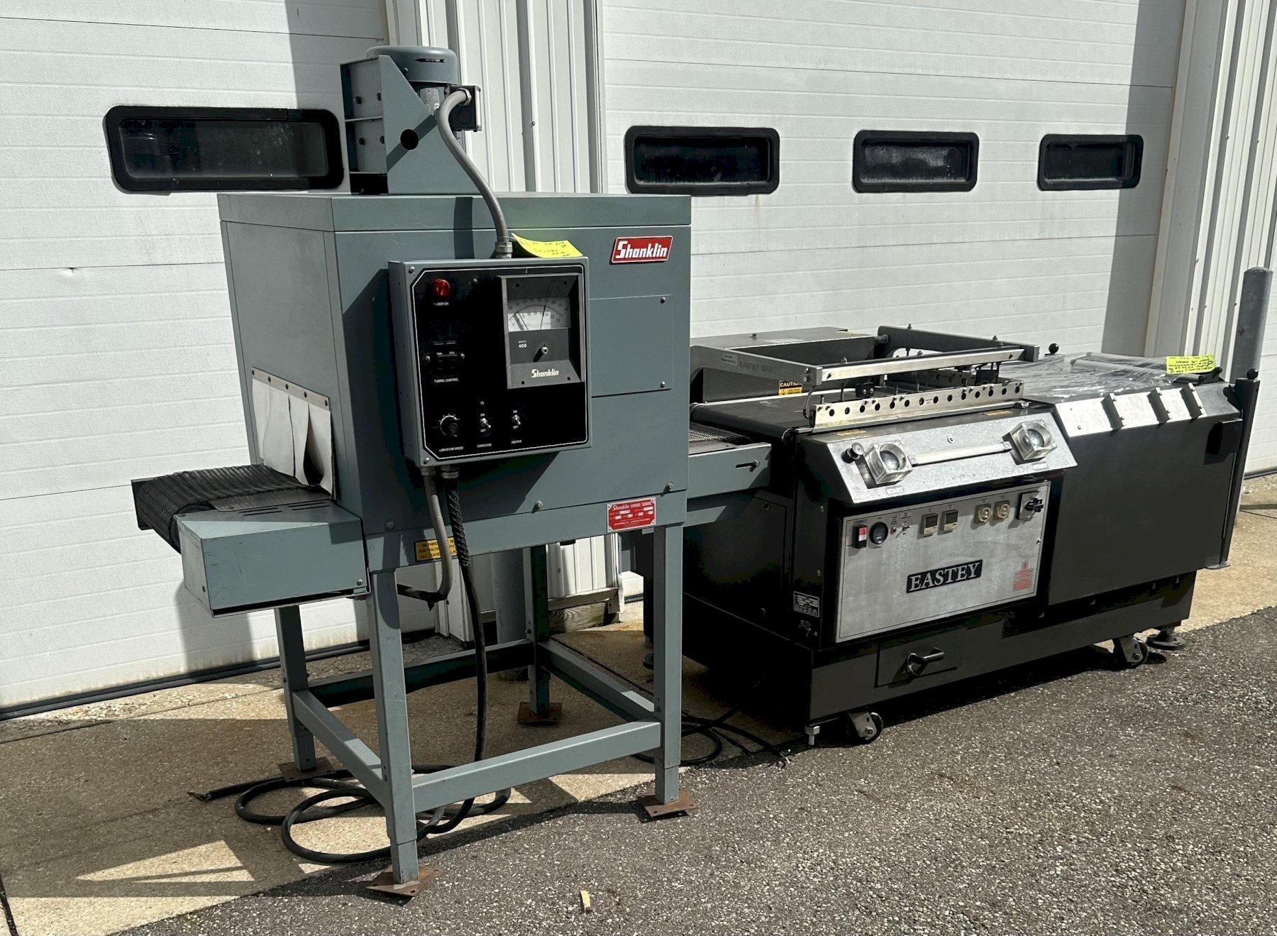 COMPLETE SHRINK PACKAGING SYSTEM Eastey EP2028TK L-Bar and Shanklin T-6XL Heat Shrink Tunnel