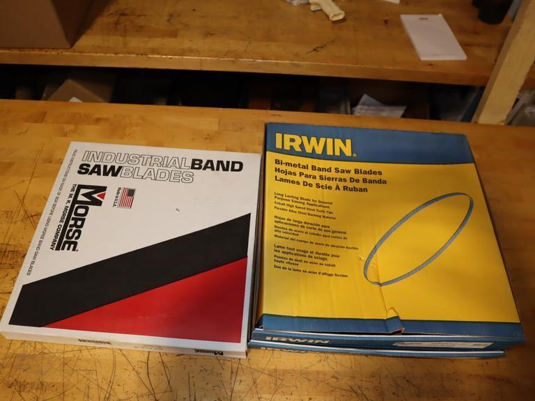 Bandsaw Blades Irwin and Morse (New In Boxes) 11'x3/4"x.035", 10' 10.5"x 3/4"- Auction Item