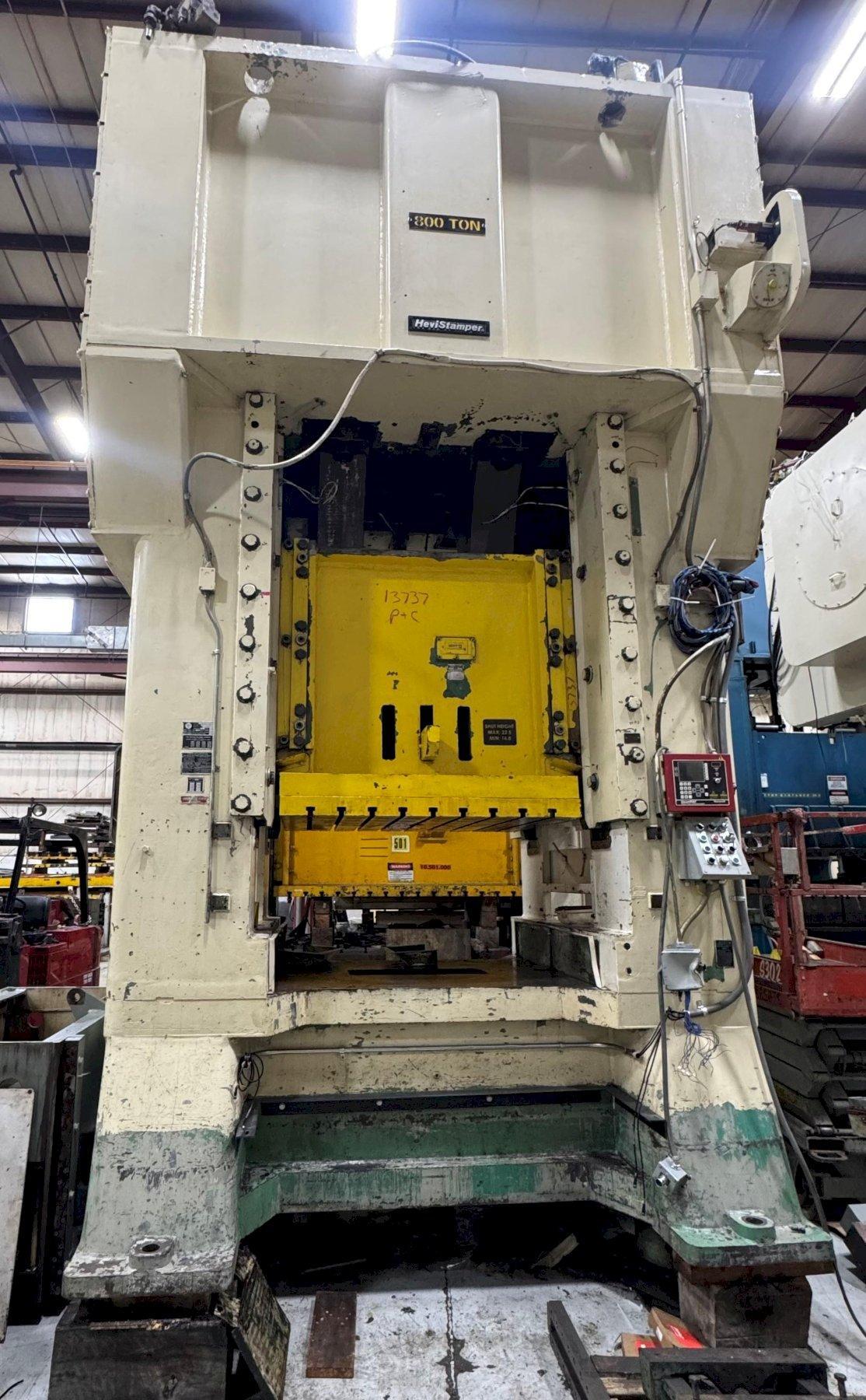 800-ton Minster E2-800-60-48 Hevi-Stamper Straight Side Stamping Press For Sale