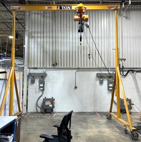 2 Ton Caldwell Portable A-Frame Gantry Crane K90WLF-2-16/12, Like New