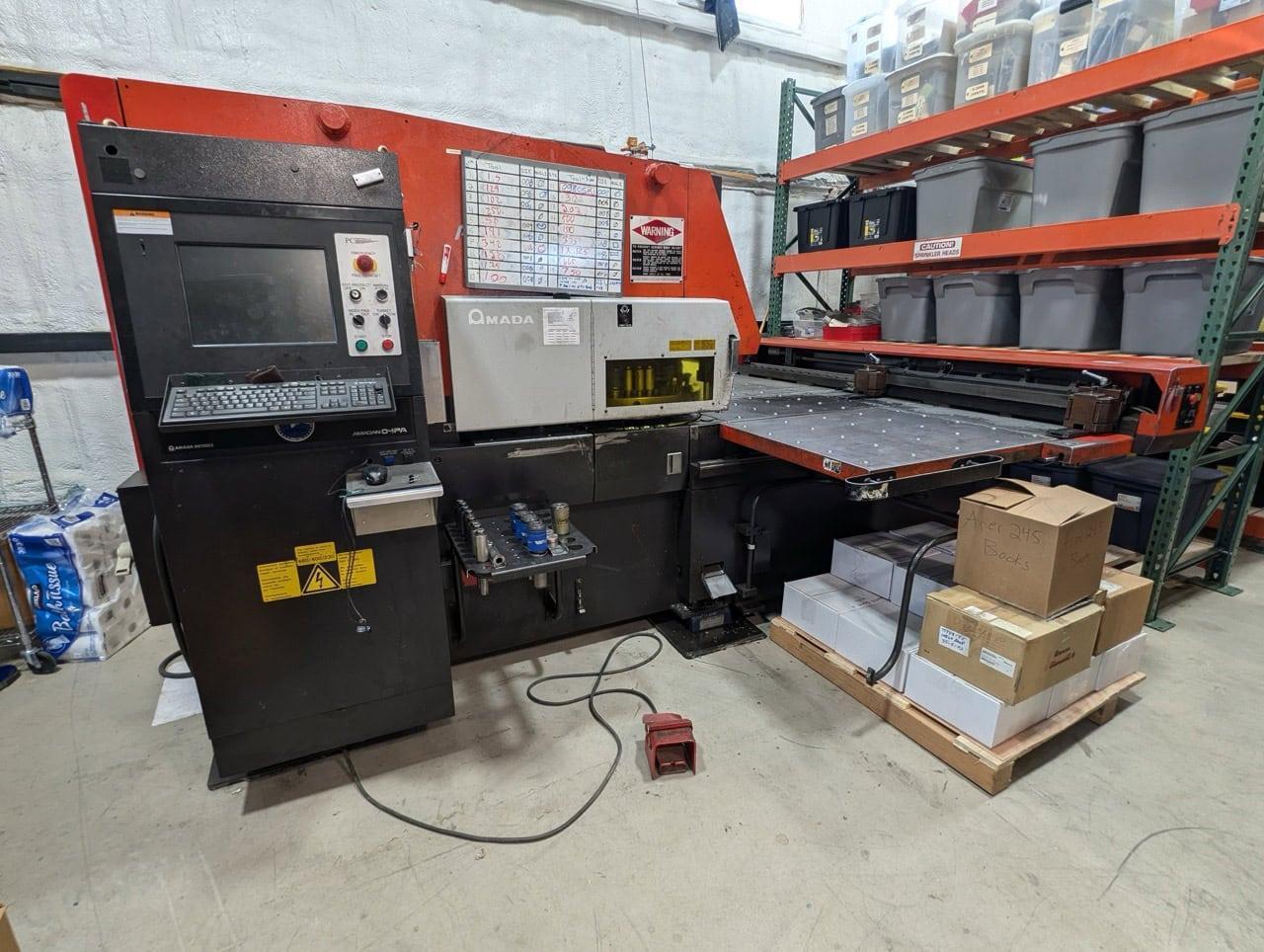22 Ton Amada Aries 245 CNC Turret Punch, 1994 – Comes With Amada Tool Sharpener