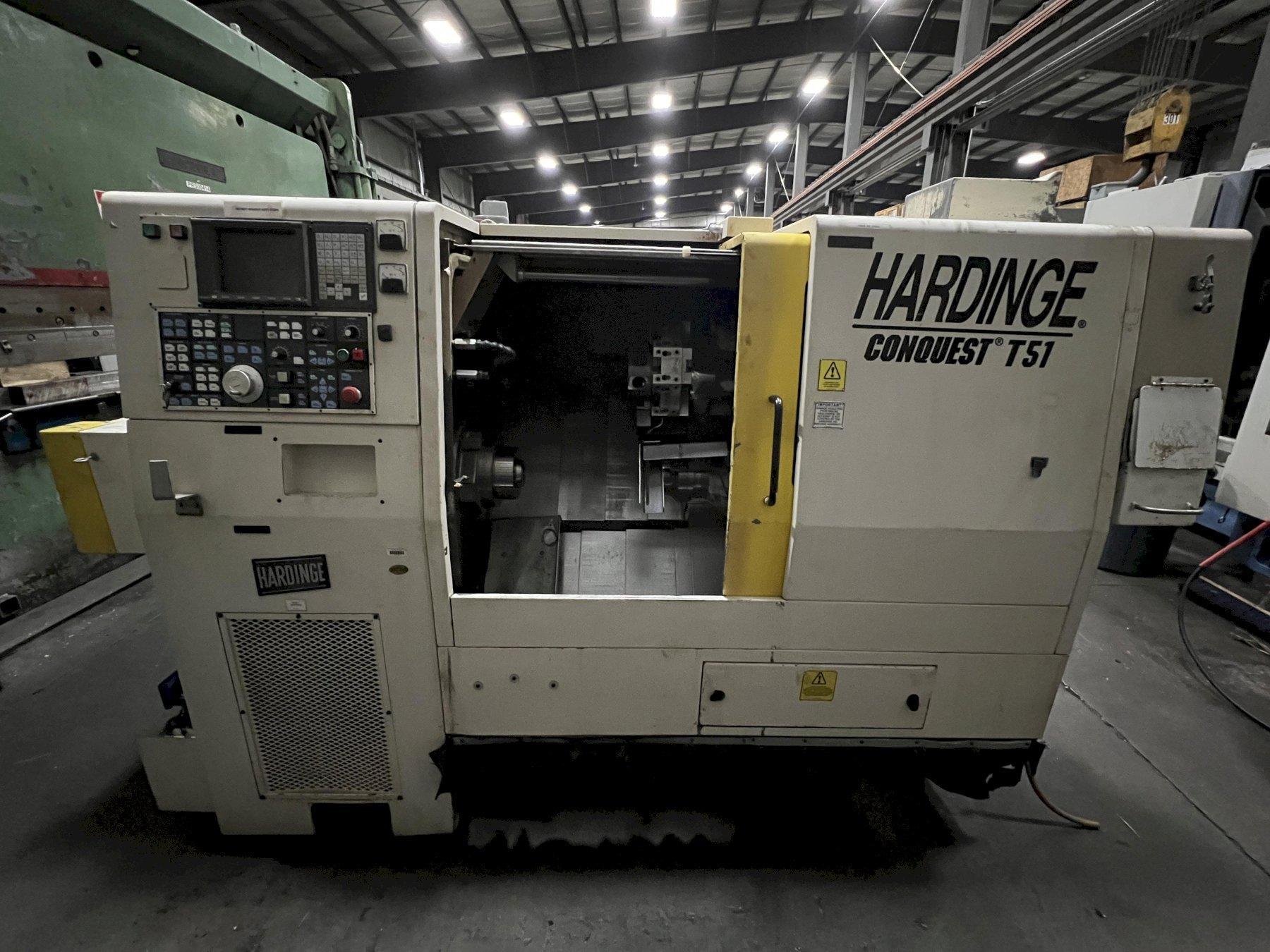 HARDINGE CNC LATHE, MODEL CONQUEST 51, CS-51, LIVE MILLING, SUB SPINDLE, FANUC 18-T