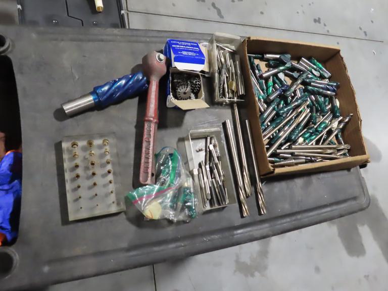 Drills, Taps, Reamers, End Mills, Including Carbide and High Speed Steel and Grinding Wheel Dresser with Assorted Cutters.- Auction Item