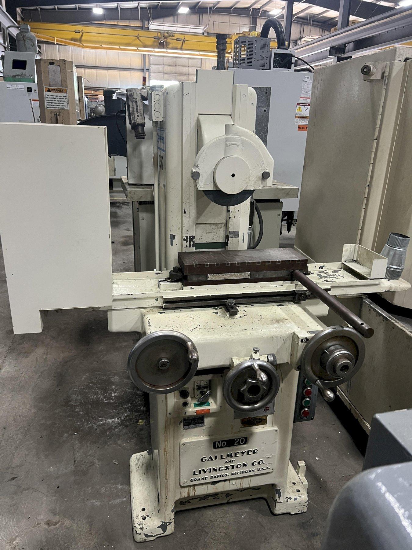 GALLMEYER & LIVINGSTON MANUAL SURFACE GRINDER MODEL 20, MANUAL / HAND, 6" X 18" CHUCK, 1962
