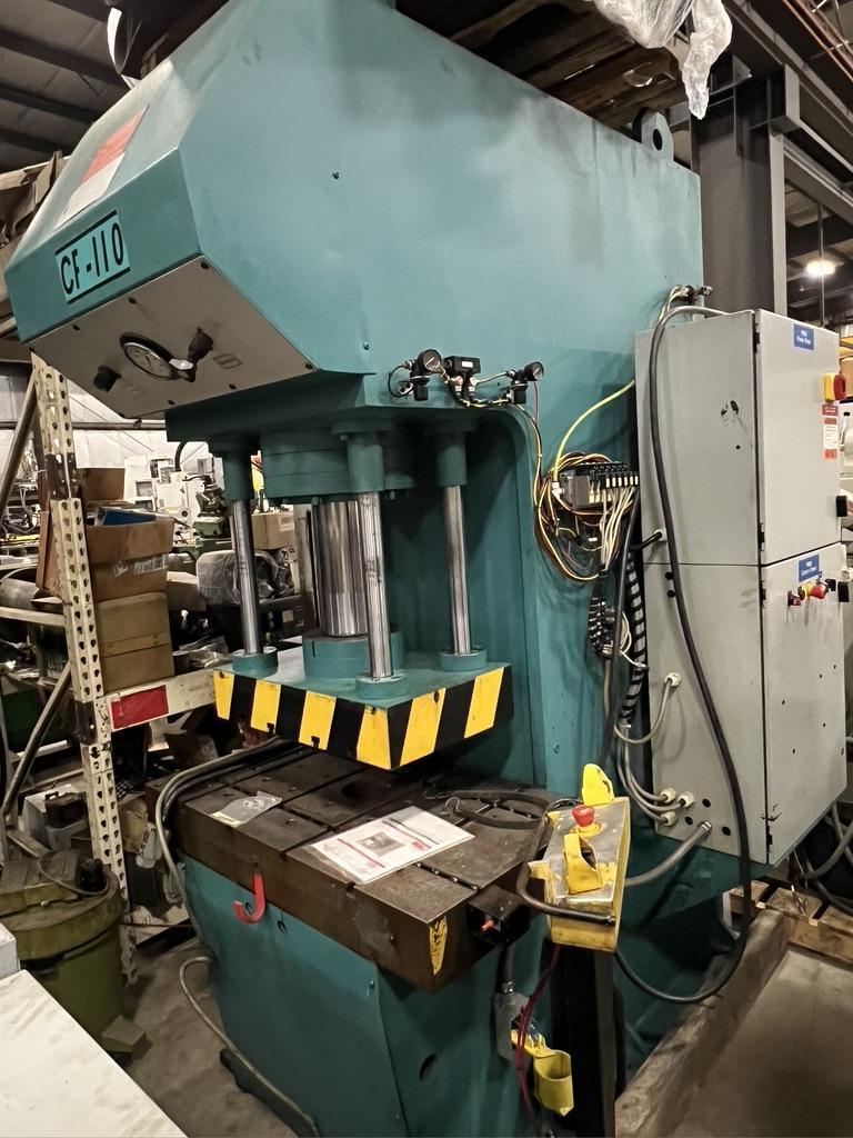 110 TON COLE-TUVE C-FRAME HYDRAULIC PRESS, DUAL PALMS, VARY SPEED