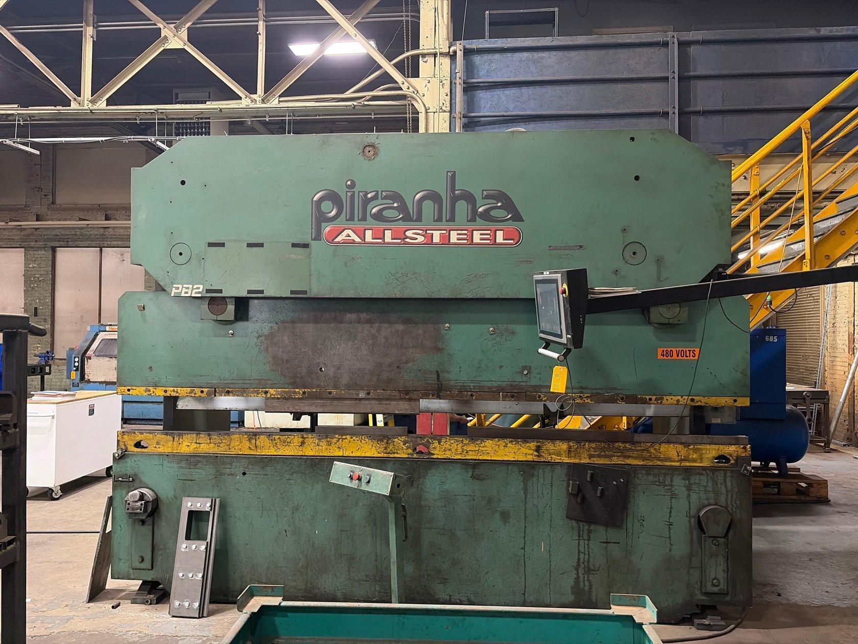 175 TON X 12' PIRANHA ALLSTEEL MODEL PB2-175-12 HYDRAULIC PRESS BRAKE, WITH AUTOMEC 600 CNC CONTROL: YOBRO #26358