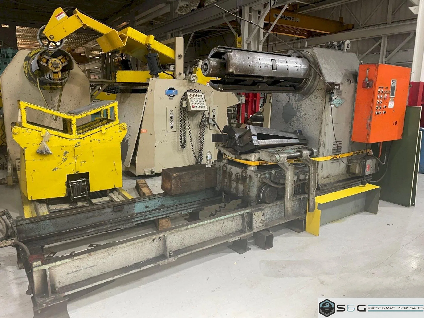 20,000 LBS X 36" LITTELL MODEL #S200-36 PULL OFF UNCOILER COIL REEL W/ COIL CAR: YOBRO #26128