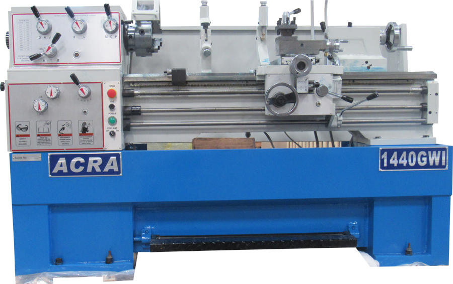14" X 40" ACRA MODEL 1440GWI GEAR-HEAD PRECISION GAP BED ENGINE LATHE