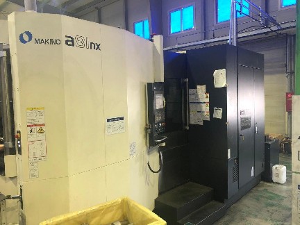 Makino A81nx HMC 2017, with: Fanuc Professional 6 Control, Indexing Table, 136-ATC, Thru Spindle Coolant, and Chip Conveyor.