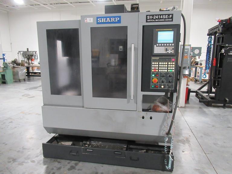 Sharp SV-2414SE-F CNC Vertical Machining Center, Fanuc 0-imD, 10K, 24"x14"x18", 16 ATC- Auction Item