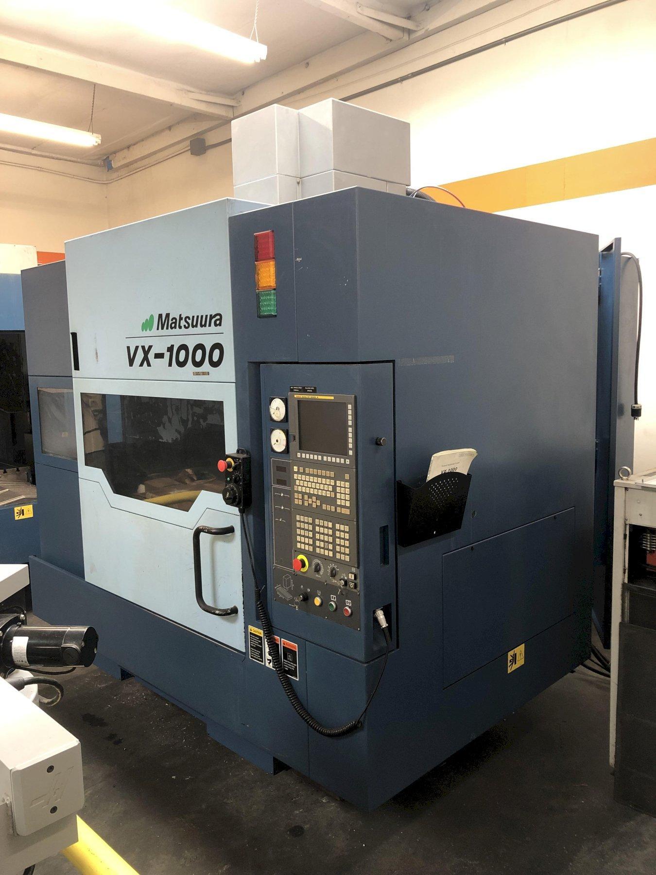 Matsuura VX-1000 Vertical Machining Center with Fanuc Series 31iB Control System, CAT40 Big Plus Spindle.  Note:  Needs Spindle Bearings