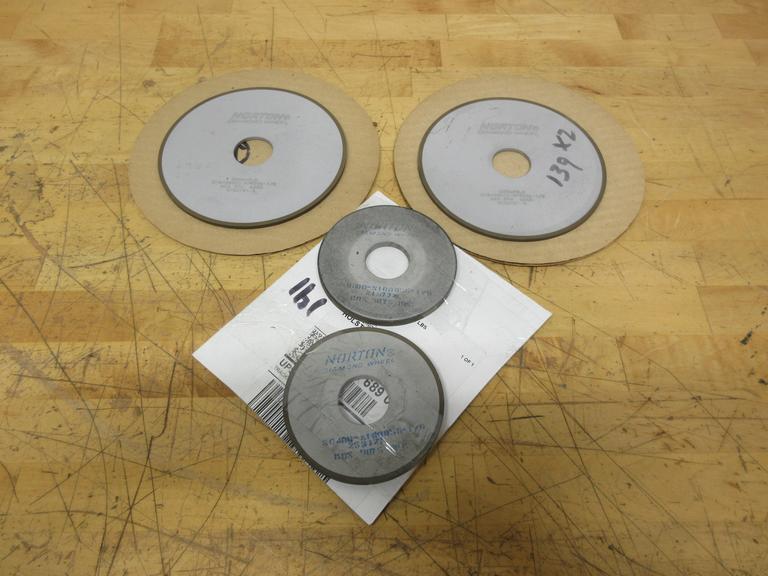 Norton Diamond Carbide Grinding Wheels | (2) Norton 6" x 1/8" x1-1/4" **New**,  (2) Norton 4" x ¼" x 1-1/4"  (1) New &  (1) @ 50%- Auction Item