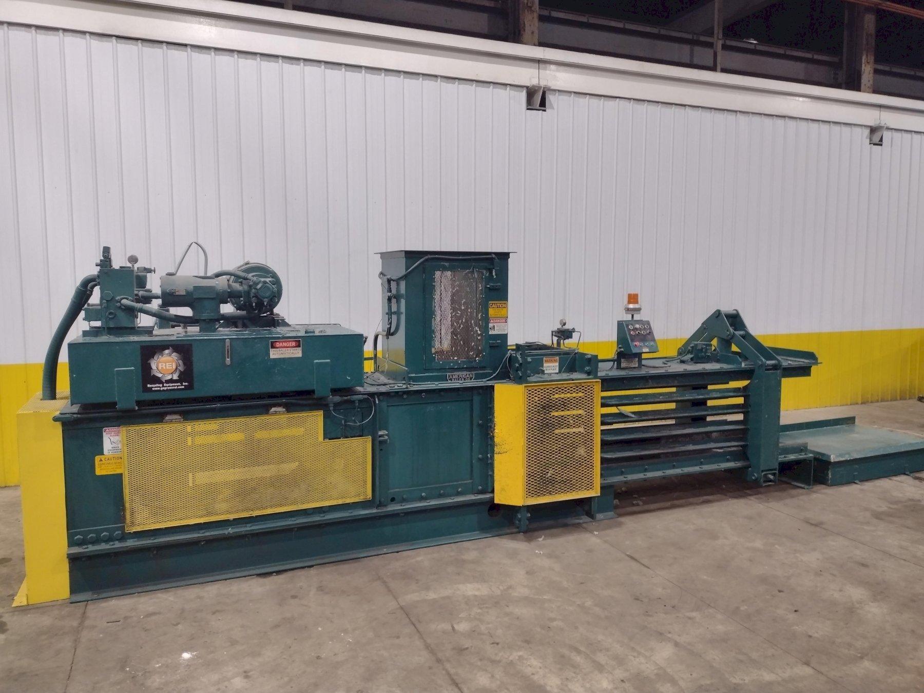 24" X 36" X 96" LONG AMERICAN MODEL #10447 HYDRAULIC HORIZONTAL BALER: YOBRO #24745