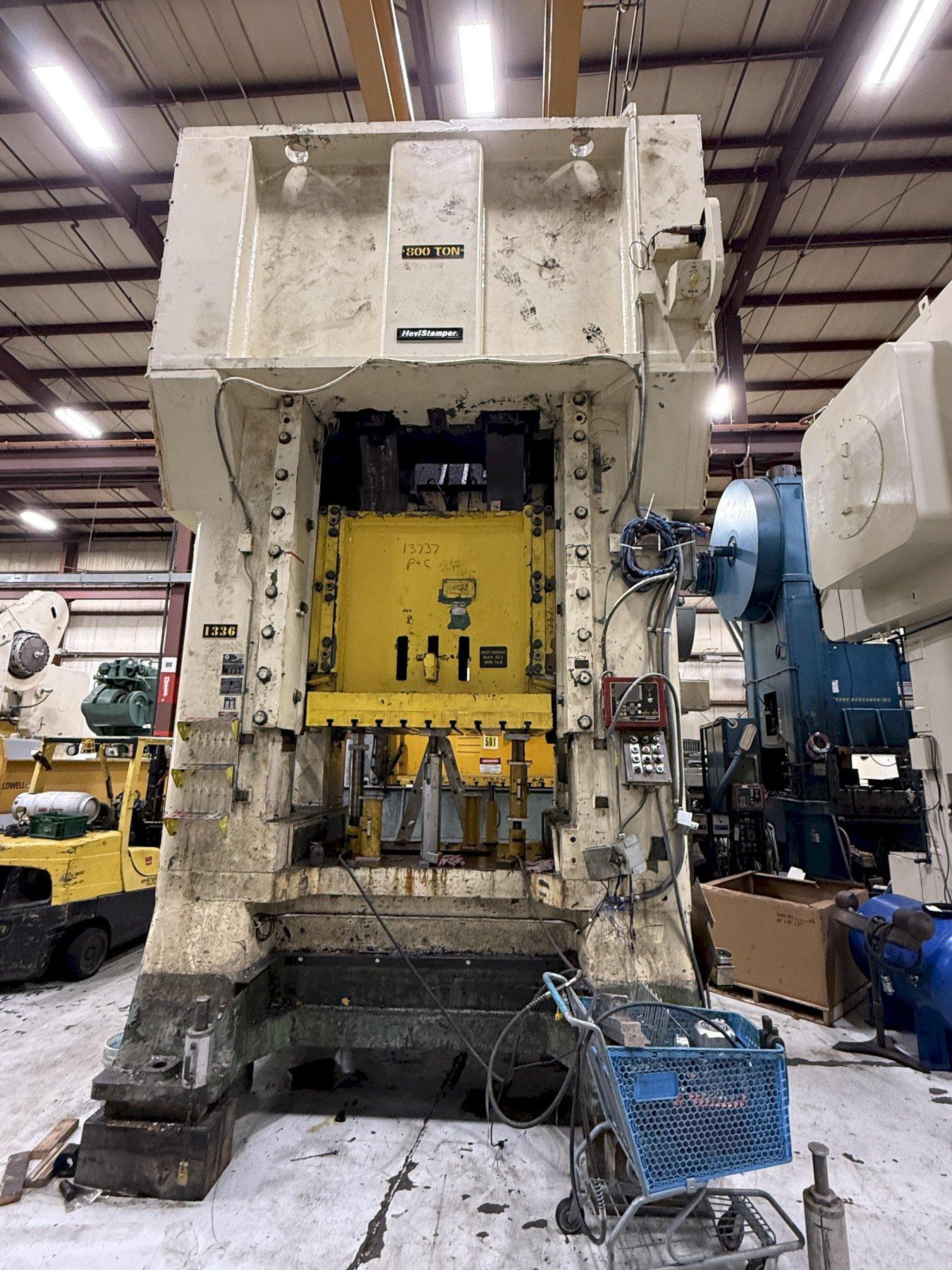 800-ton Minster E2-800-60-48 Hevi-Stamper Straight Side Stamping Press For Sale