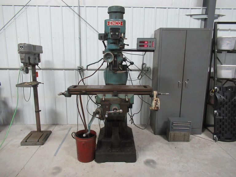 Enco 100-1529 Vertical Knee Mill, 9x42 Table, Power Table Feed, DRO- Auction Item