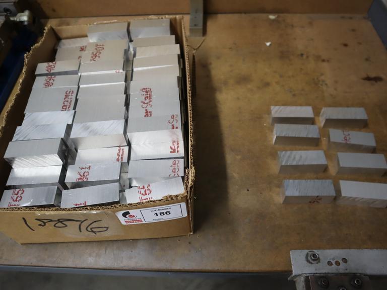 T6061 Aluminum Blanks, Approx 150 pcs Cut Size 3.5" x 1.5" x 1.25"- Auction Item