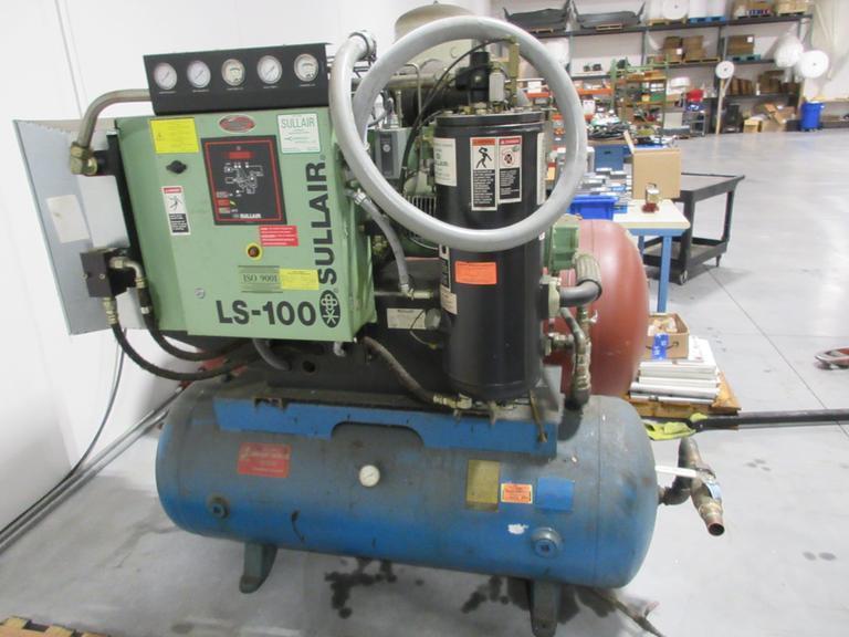 Sullair LS100-25H AC 25HP Rotary Screw Air Compressor With 120 Gal Tank- Auction Item