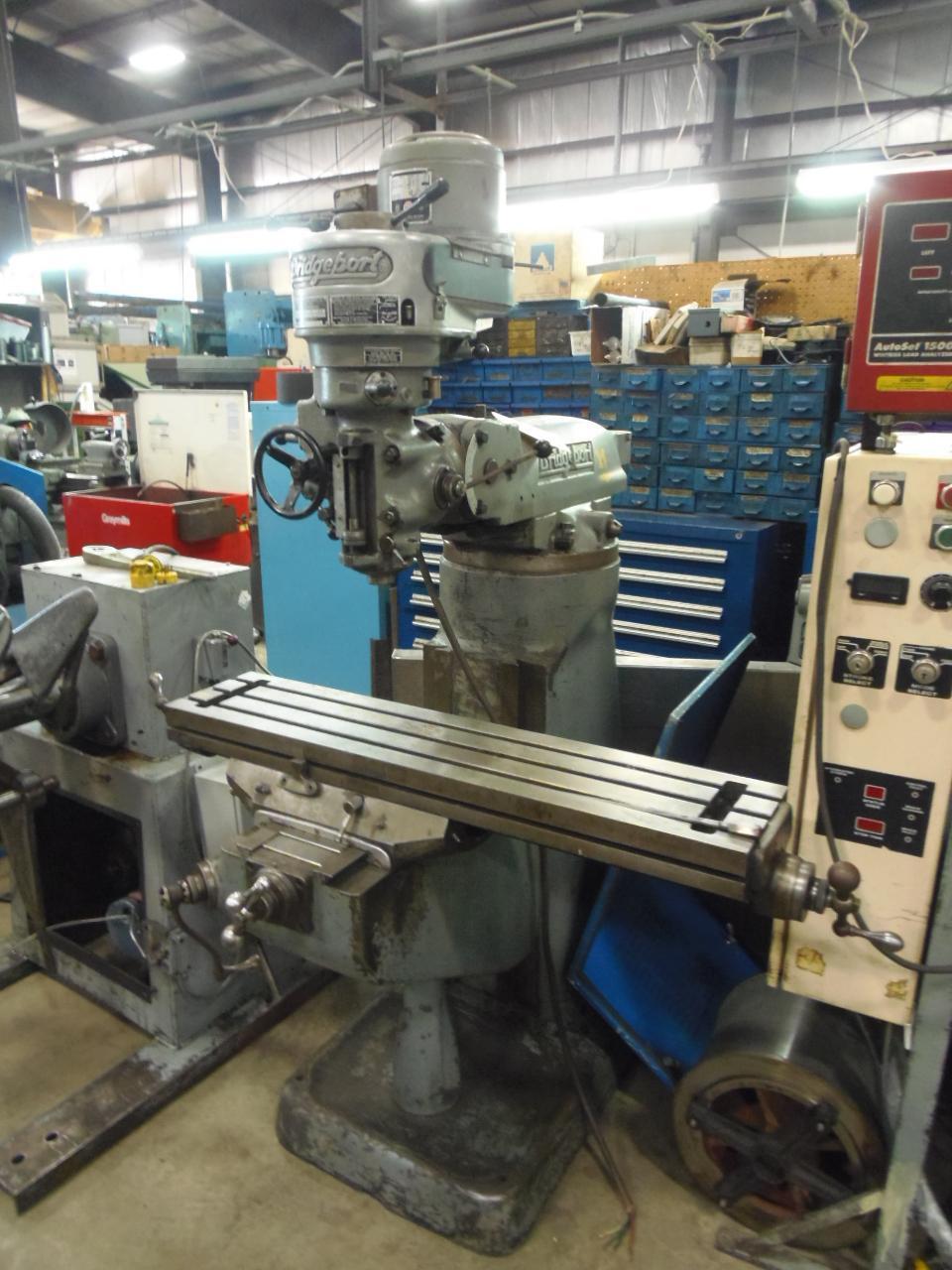 BRIDGEPORT SERIES I VERTICAL MILL, BELT PULLEY TYPE, NICE TABLE