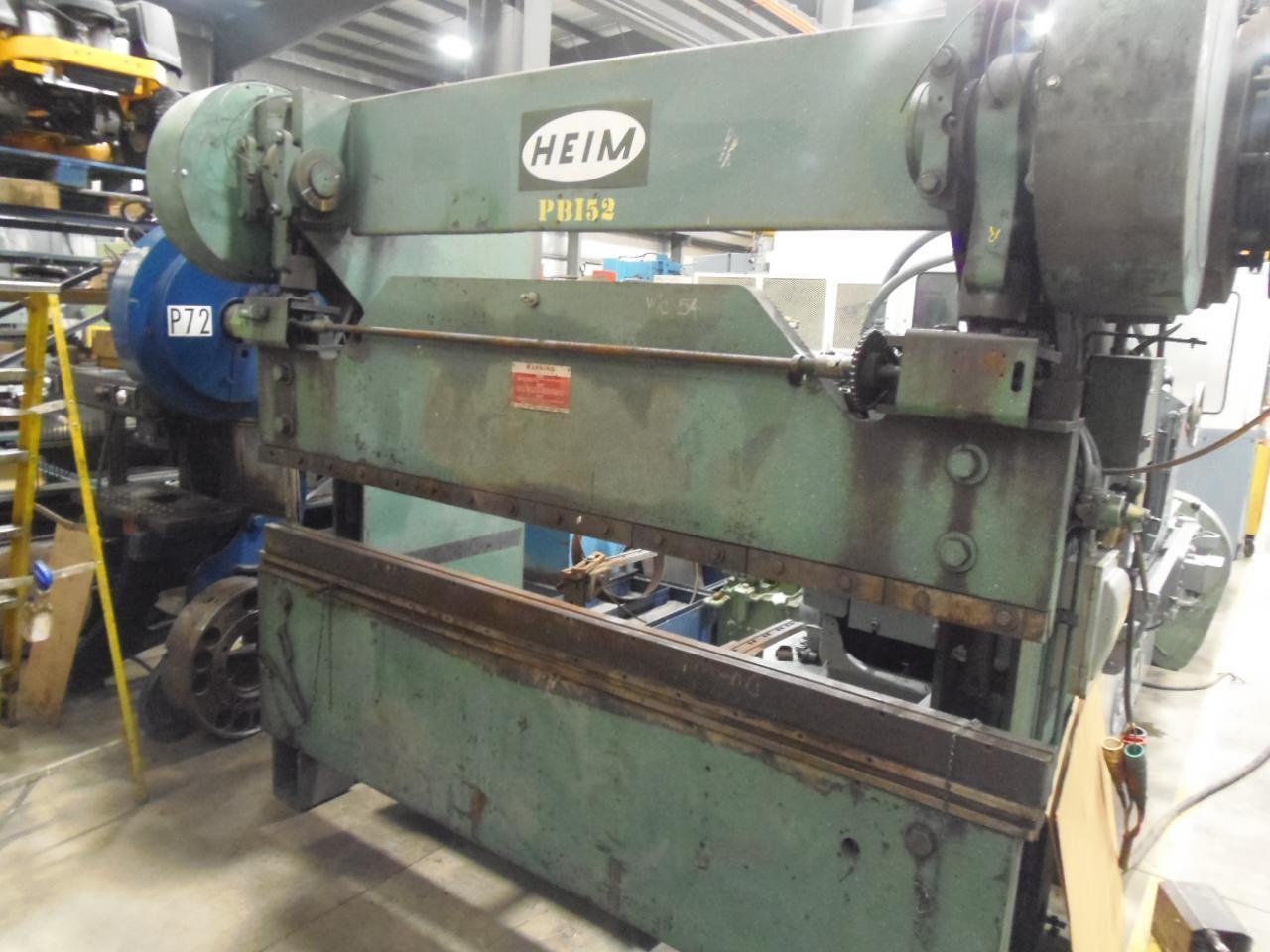 70 TON X 8' HEIM,  MODEL 70-8, 78" BETWEEN HOUSINGS, DIE RAIL, 1972